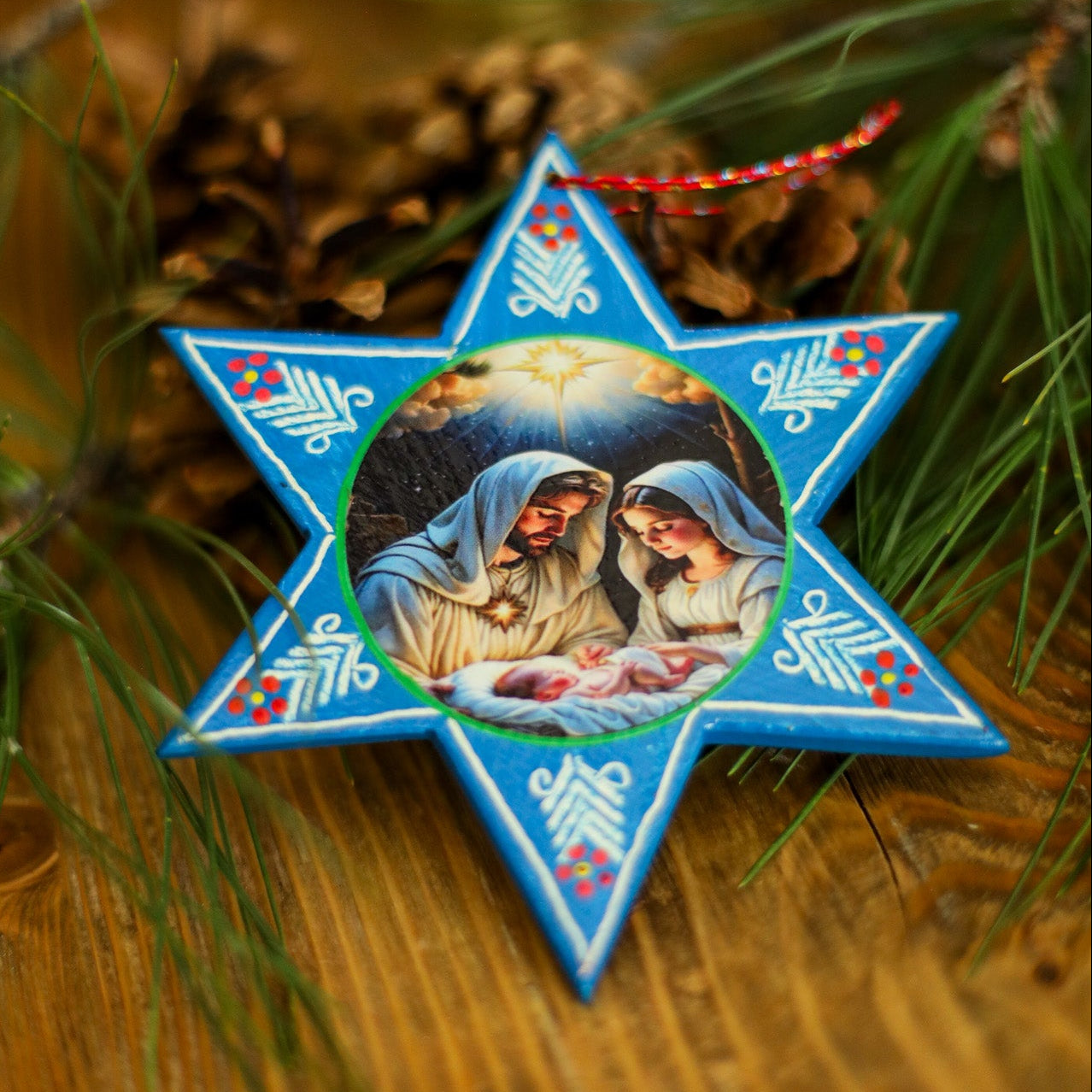 WOODEN STAR ORNAMENT - LARGE