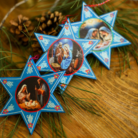 WOODEN STAR ORNAMENT - LARGE