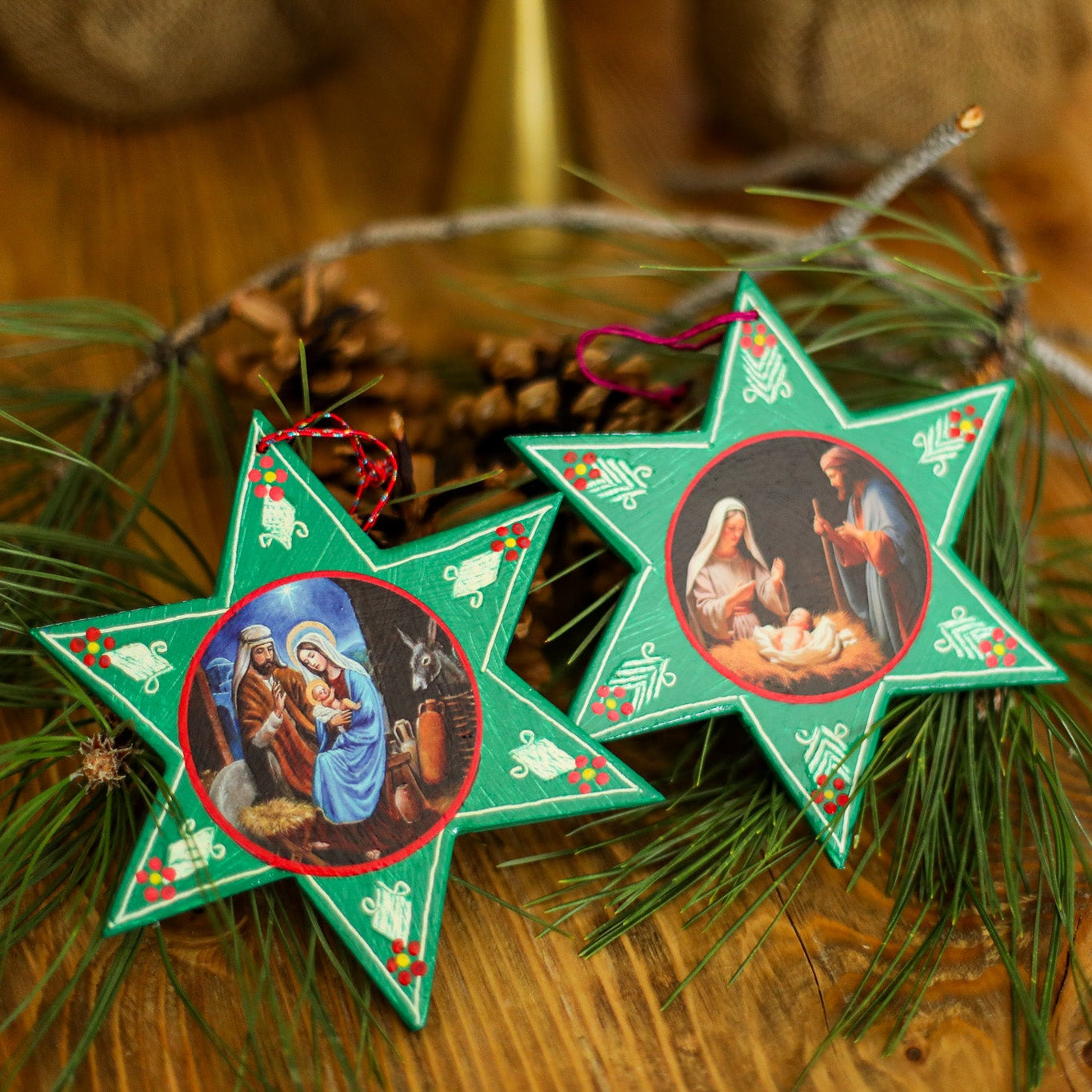 WOODEN STAR ORNAMENT - LARGE