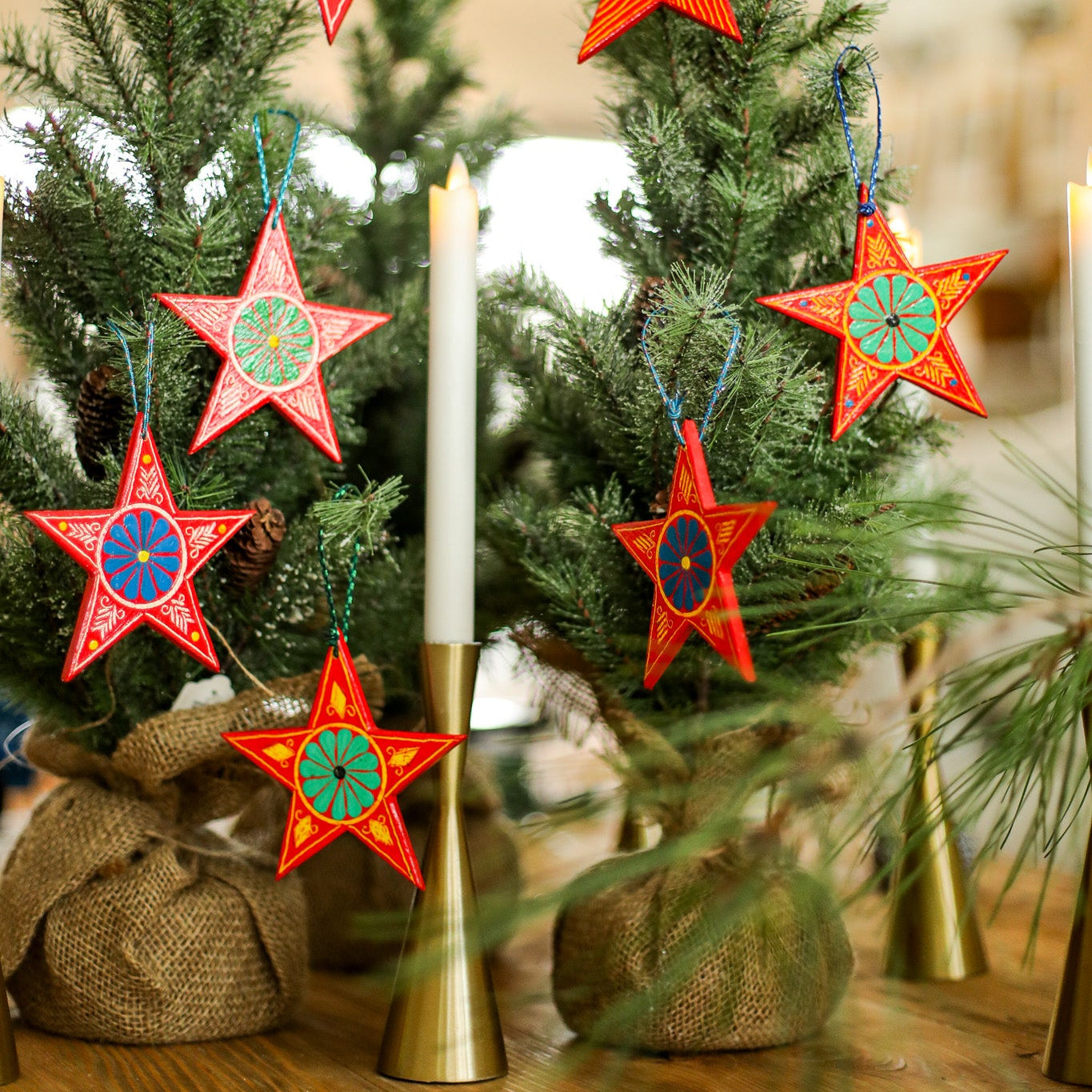 WOODEN STAR ORNAMENT - SMALL