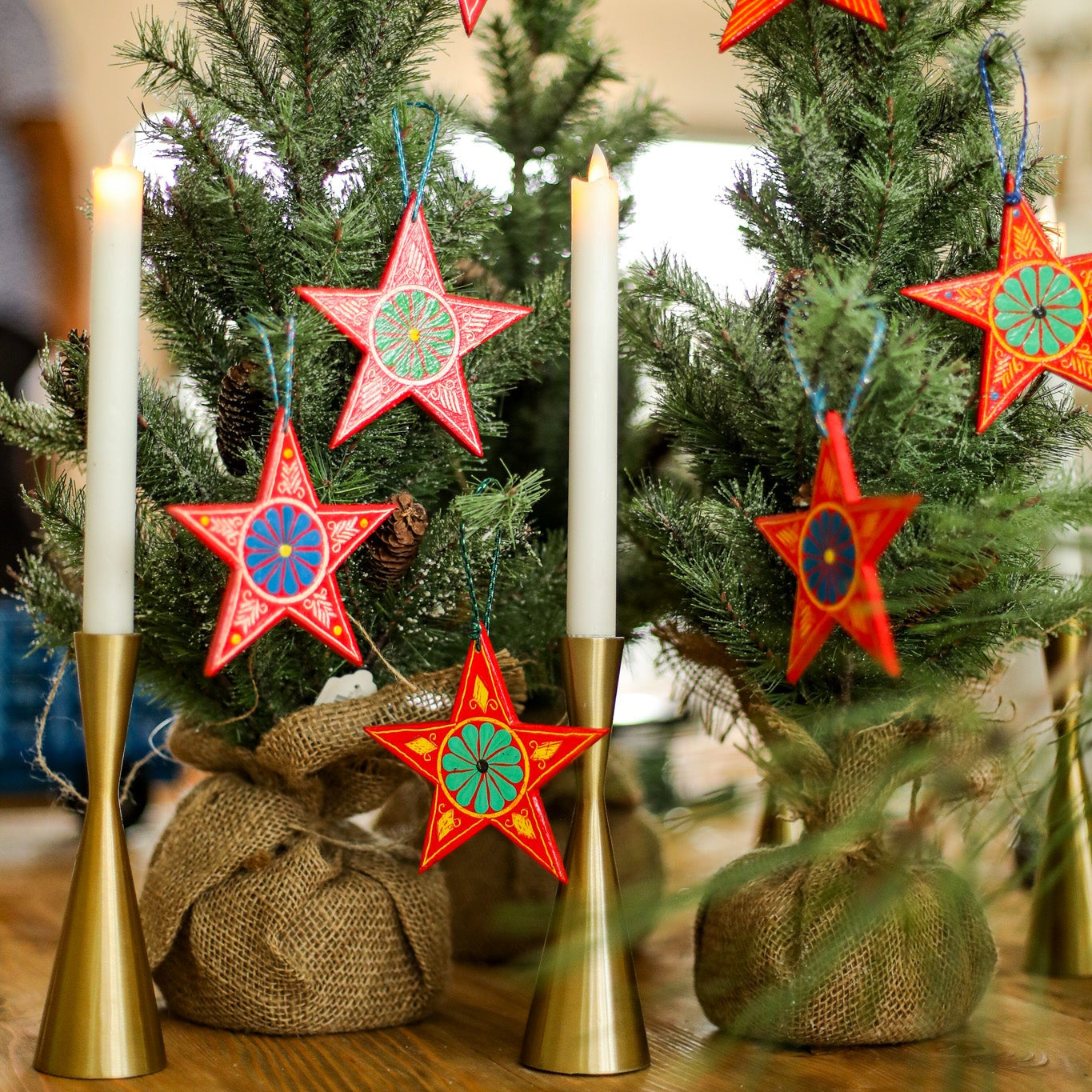WOODEN STAR ORNAMENT - SMALL