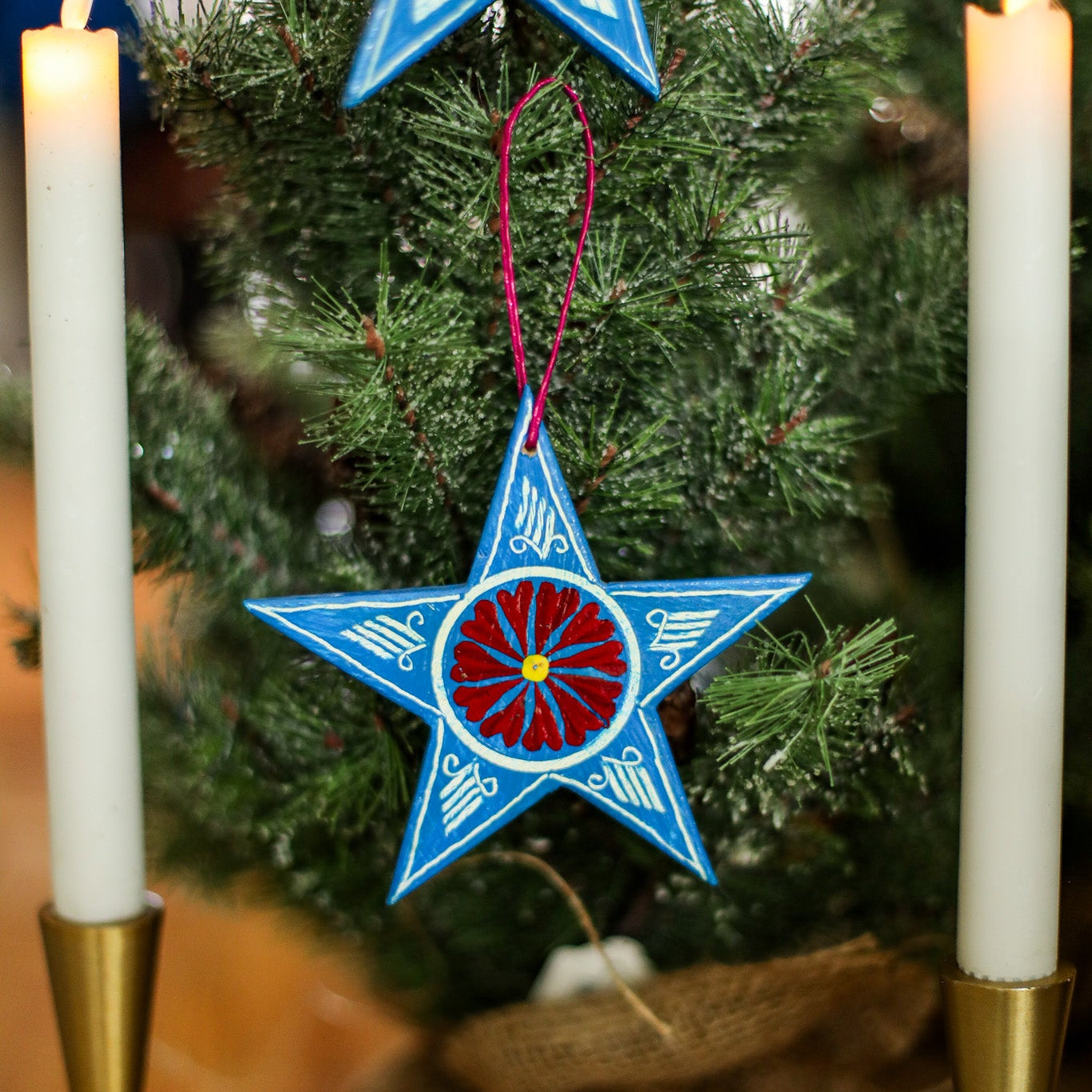 WOODEN STAR ORNAMENT - SMALL