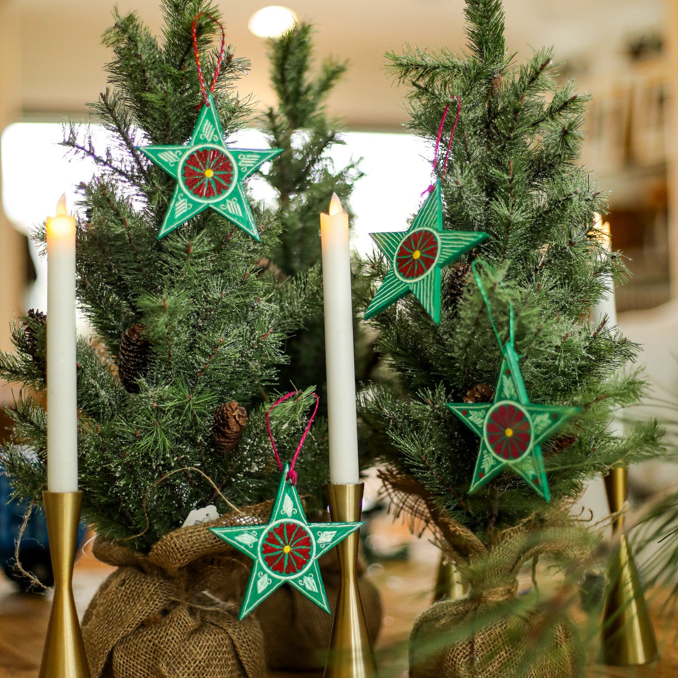 WOODEN STAR ORNAMENT - SMALL