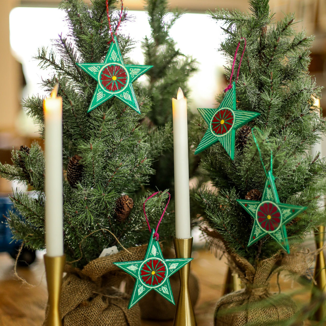 WOODEN STAR ORNAMENT - SMALL