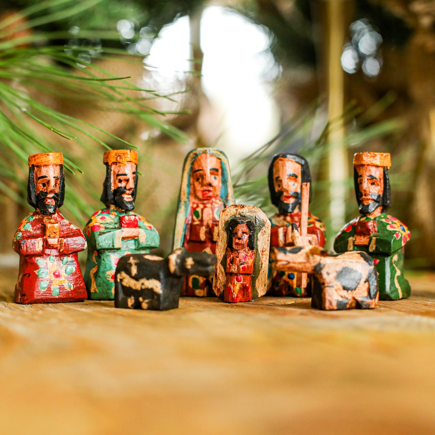 HAND PAINTED WOODEN NATIVITY - SMALL - NO. 10006