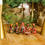 HAND PAINTED WOODEN NATIVITY - SMALL - NO. 10004