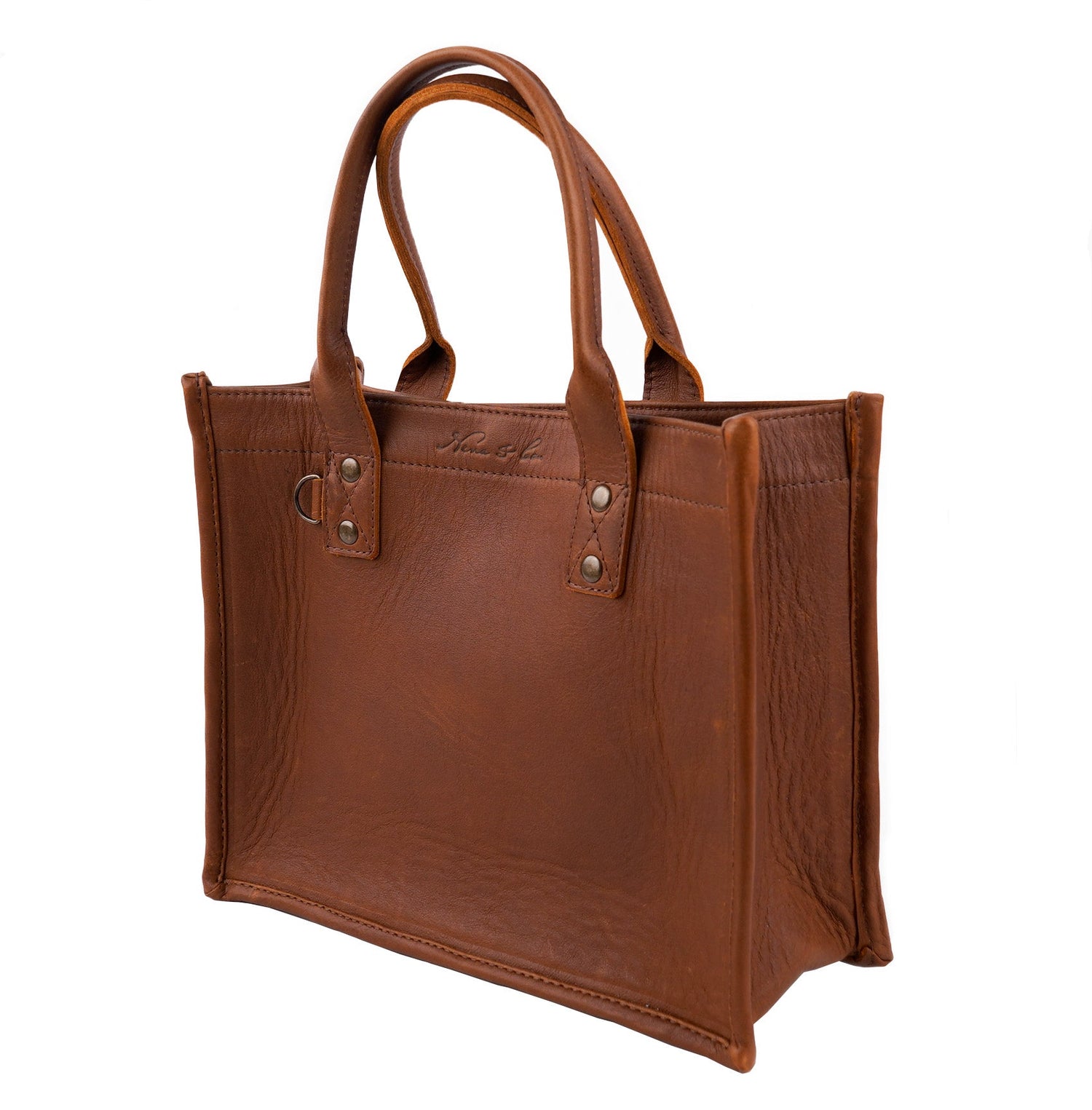 THE MEDIUM PERFECT TRAVEL TOTE - FULL LEATHER COLLECTION - CAFE