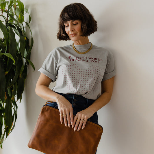 NENA & CO. APPAREL - WORD SEARCH T-SHIRT - DARK SILVER