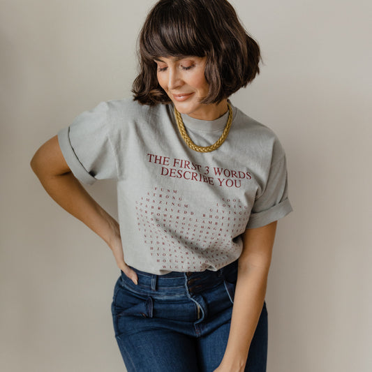 NENA & CO. APPAREL - WORD SEARCH T-SHIRT - DARK SILVER