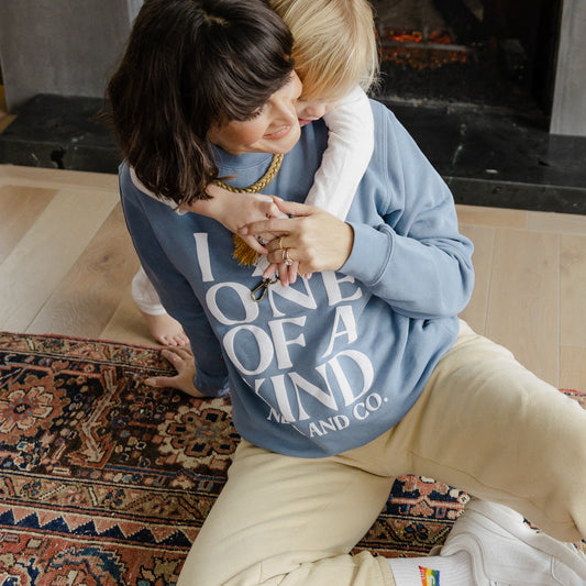 NENA & CO. APPAREL - I AM ONE OF A KIND CREWNECK - STEEL BLUE