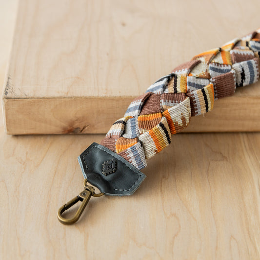 CHAIN BRAID SHOULDER STRAP - ARTISAN COLLECTION - UMBER - SLATE LEATHER