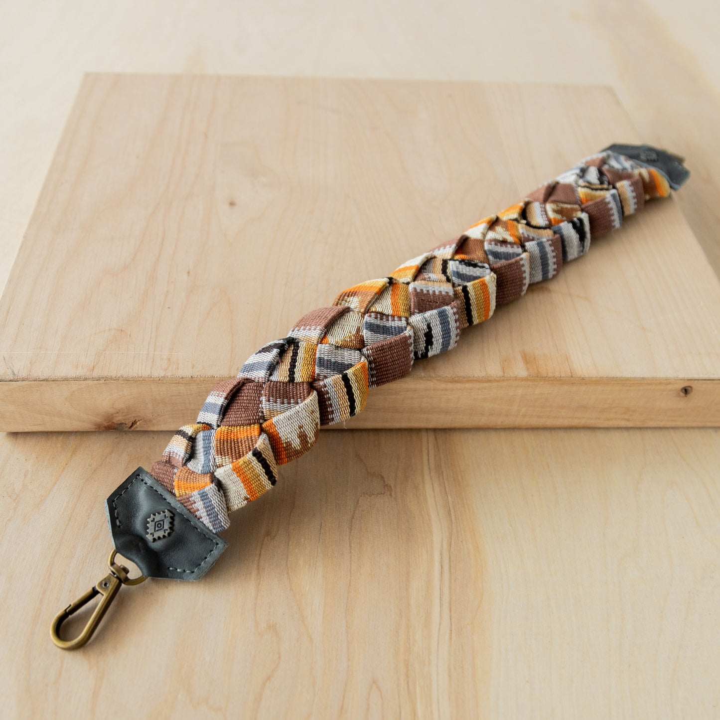 CHAIN BRAID SHOULDER STRAP - ARTISAN COLLECTION - UMBER - SLATE LEATHER