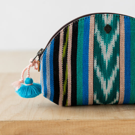 DOME CLUTCH - ARTISAN COLLECTION - TIDE POOL - CAFE LEATHER