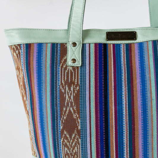 CESTA TOTE - ARTISAN COLLECTION - WATER LILY - MINT LEATHER