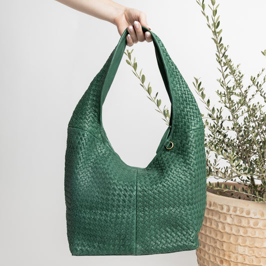 HOBO BAG - MOROCCO COLLECTION - WOVEN - SPRUCE