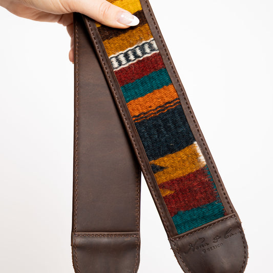 HANDWOVEN MEDIUM BAG STRAP - MEXICO COLLECTION - PAINTHORSE TUMBLED LEATHER NO. 13344