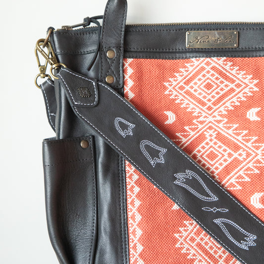 NENA STUDIO - BAG STRAP - ARTISAN WESTERN - BLACK LEATHER