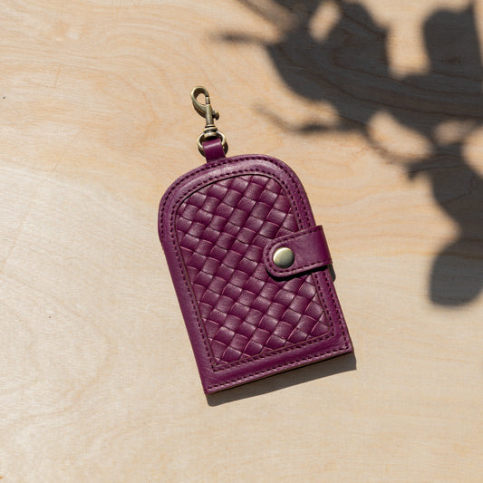 KEEPSAKE WALLET - MOROCCO WOVEN COLLECTION - GRAPE
