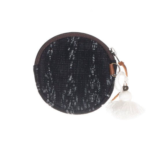 CIRCLE COIN PURSE - BLACK JASPE - CAFE