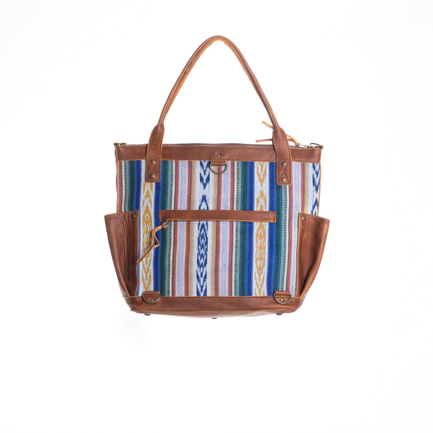 THE PERFECT BAG FULL - ARTISAN COLLECTION - DUNA AZUL - CAFE LEATHER
