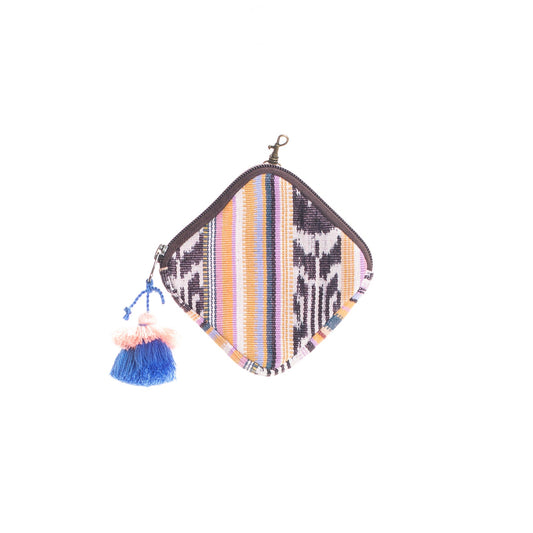 DIAMOND COIN PURSE - ARTISAN COLLECTION - JASMINE - CAFE LEATHER