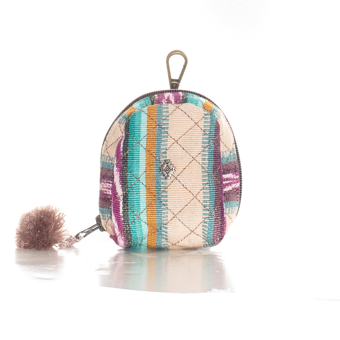 MICRO POUCH - ARTISAN COLLECTION - LOTUS - TAN TASSEL - MUSTARD LEATHER