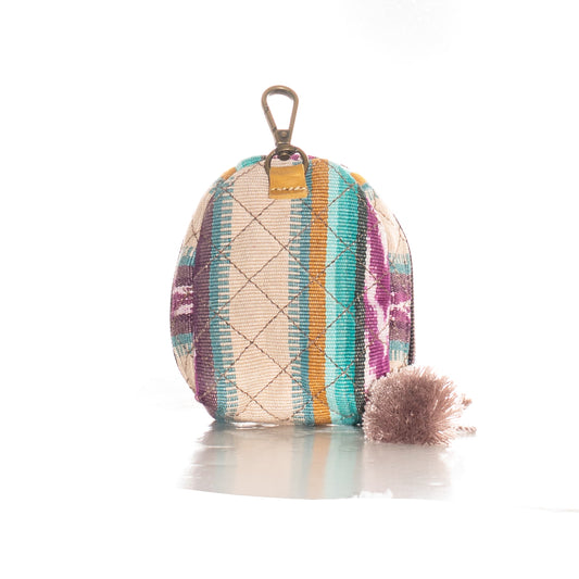 MICRO POUCH - ARTISAN COLLECTION - LOTUS - TAN TASSEL - MUSTARD LEATHER