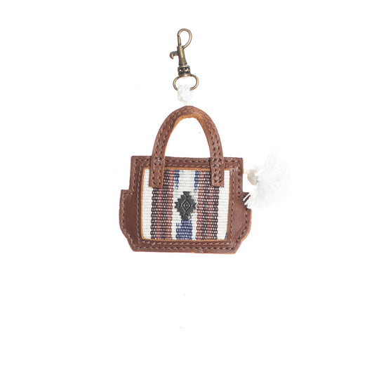 MICRO BAG CHARM - ARTISAN COLLECTION - SANTORINI - CAFE LEATHER