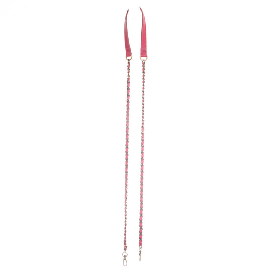 MOROCCO CHAIN STRAP WITH LEATHER - FLAMINGO