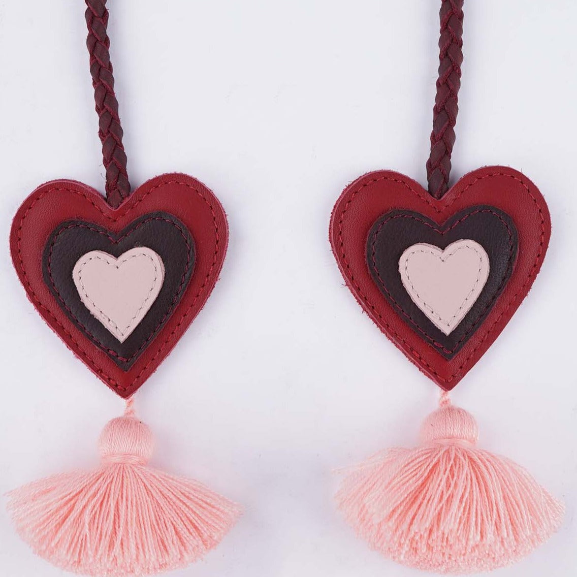 DOUBLE STACKED HEART TASSEL - ACCESSORIES COLLECTION - PRIMROSE & CHILI PEPPER