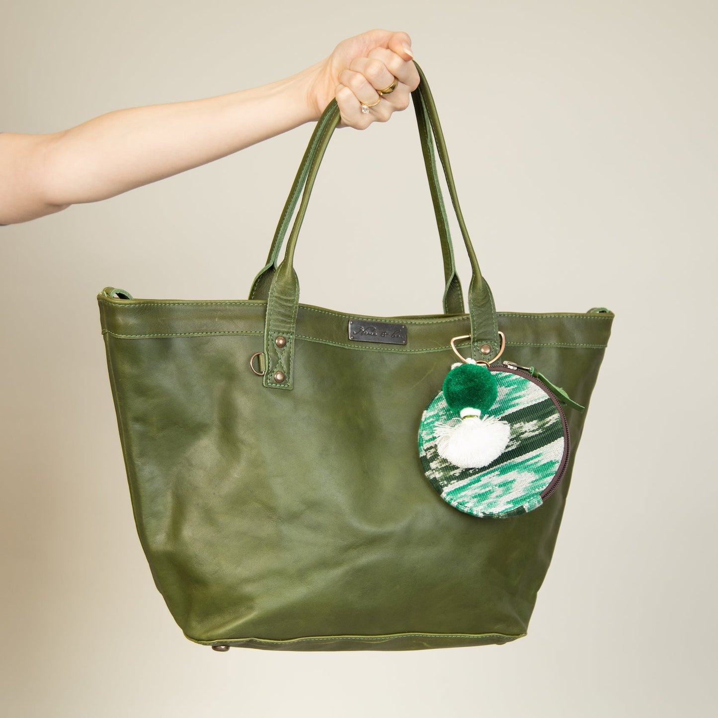 CONVERTIBLE TOTE - FULL LEATHER COLLECTION - DEEP EMERALD