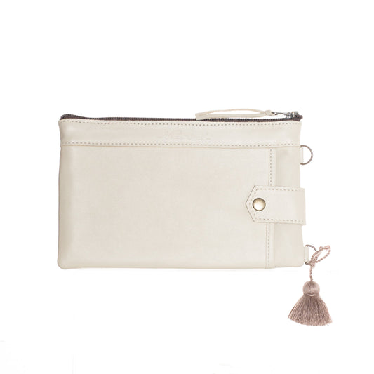 THE EVERYTHING CLUTCH - FULL LEATHER COLLECTION - BONE