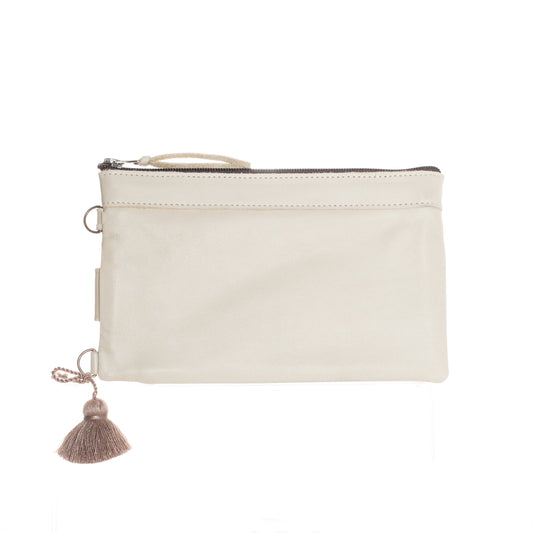 THE EVERYTHING CLUTCH - FULL LEATHER COLLECTION - BONE