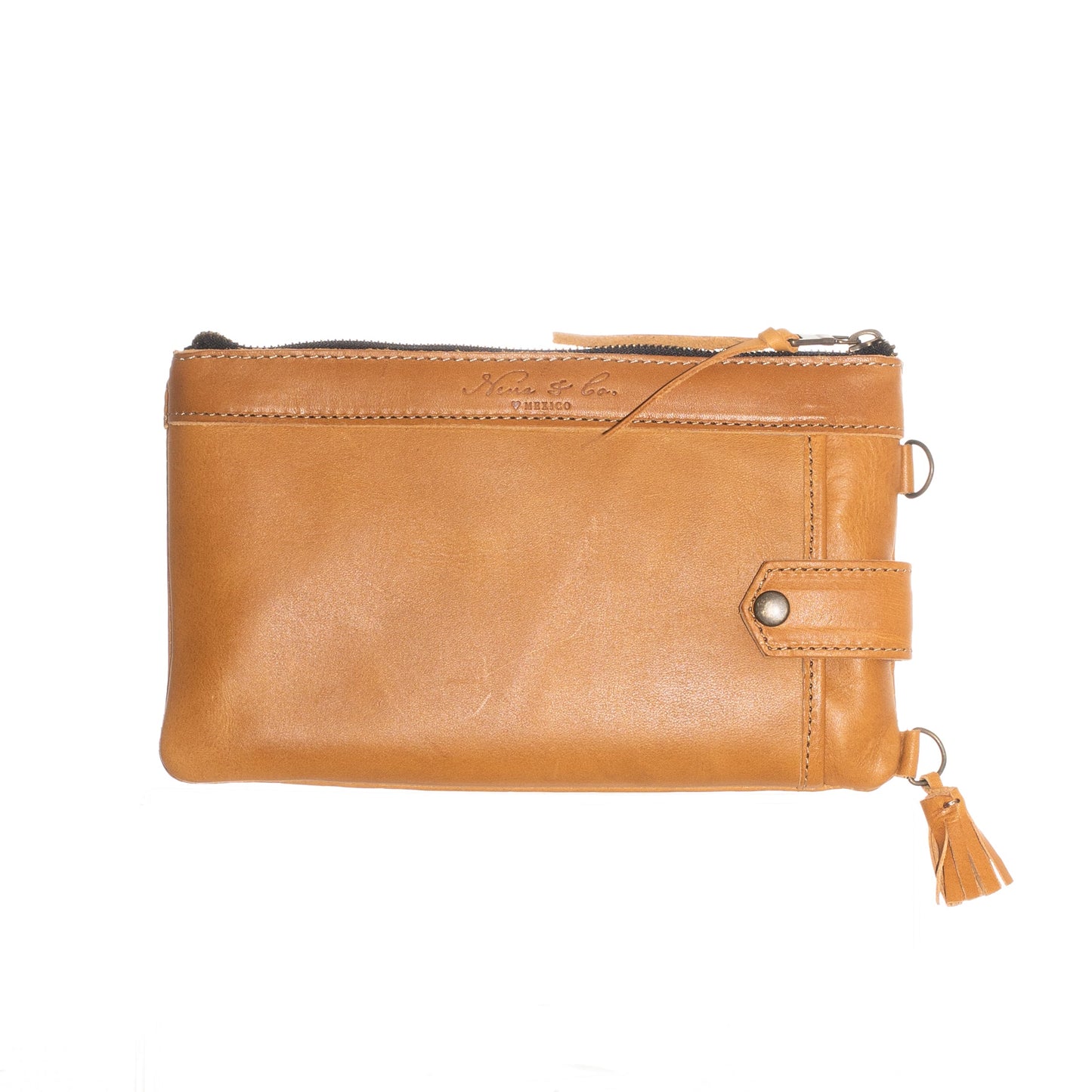 EVERYTHING CLUTCH - MEXICO COLLECTION - FULL LEATHER - TAWNY