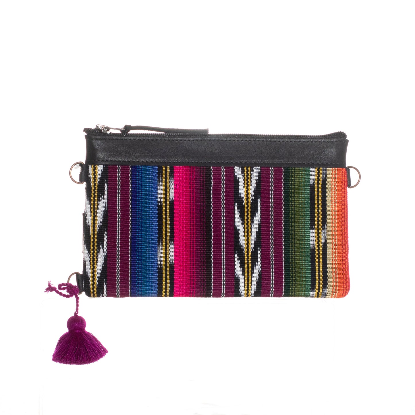 EVERYTHING CLUTCH WITH 3 D-RINGS - ARTISAN COLLECTION - RAINBOW FALLS - BLACK LEATHER