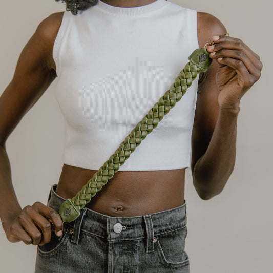 BRAIDED SHOULDER STRAP - DEEP EMERALD