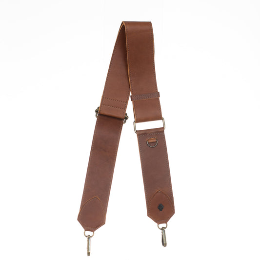 ADJUSTABLE WIDE STRAP - FULL LEATHER - CAFE