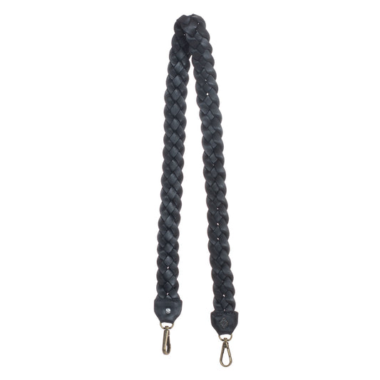 BRAIDED CROSSBODY STRAP - BLACK