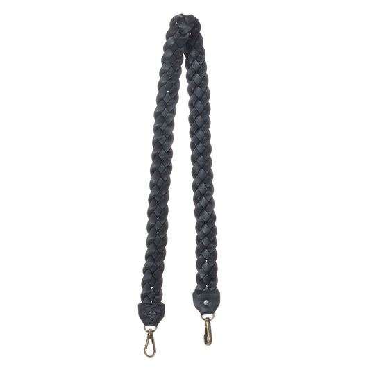 BRAIDED CROSSBODY STRAP - BLACK