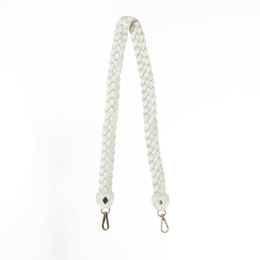 BRAIDED CROSSBODY STRAP - BONE