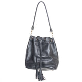 ALI'S STASH - DRAWSTRING BUCKET BAG - BLACK - NO. A-10074