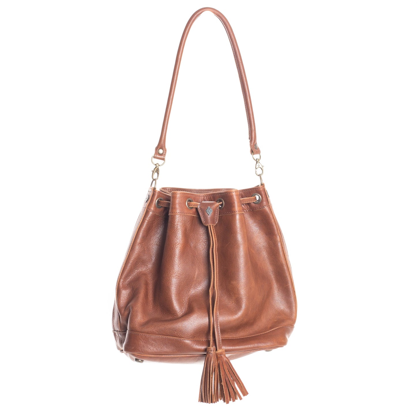 DRAWSTRING BUCKET BAG - FULL LEATHER COLLECTION - CAFE