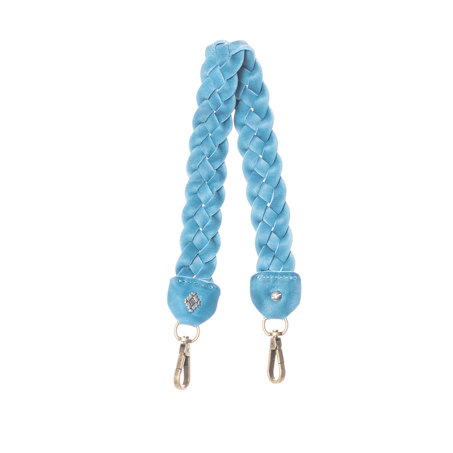BRAIDED SHOULDER STRAP - FULL LEATHER COLLECTION - CERULEAN