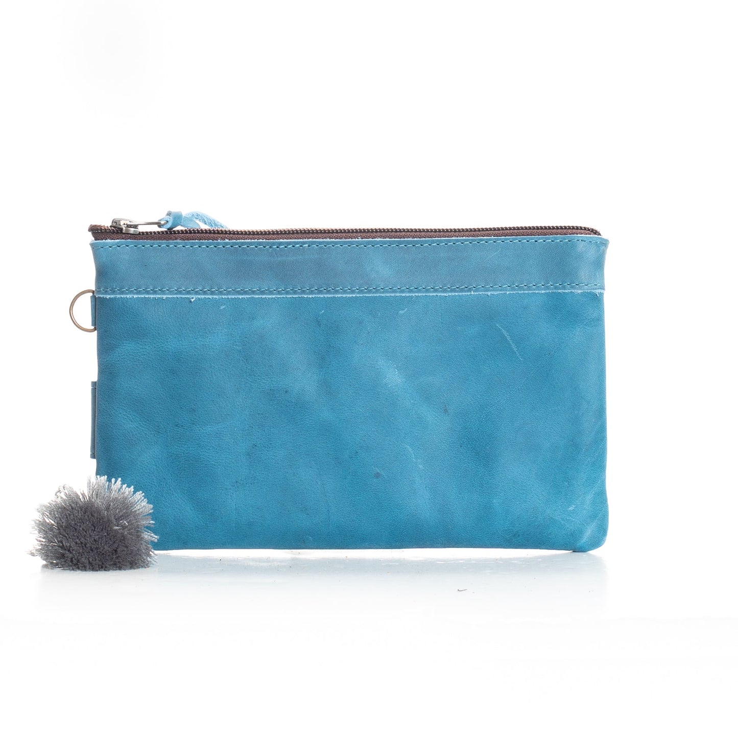 THE EVERYTHING CLUTCH - FULL LEATHER COLLECTION - CERULEAN LEATHER