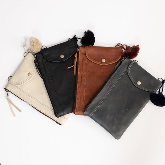 EVERYTHING CLUTCH WITH UTILITY POCKET - FULL LEATHER COLLECTION