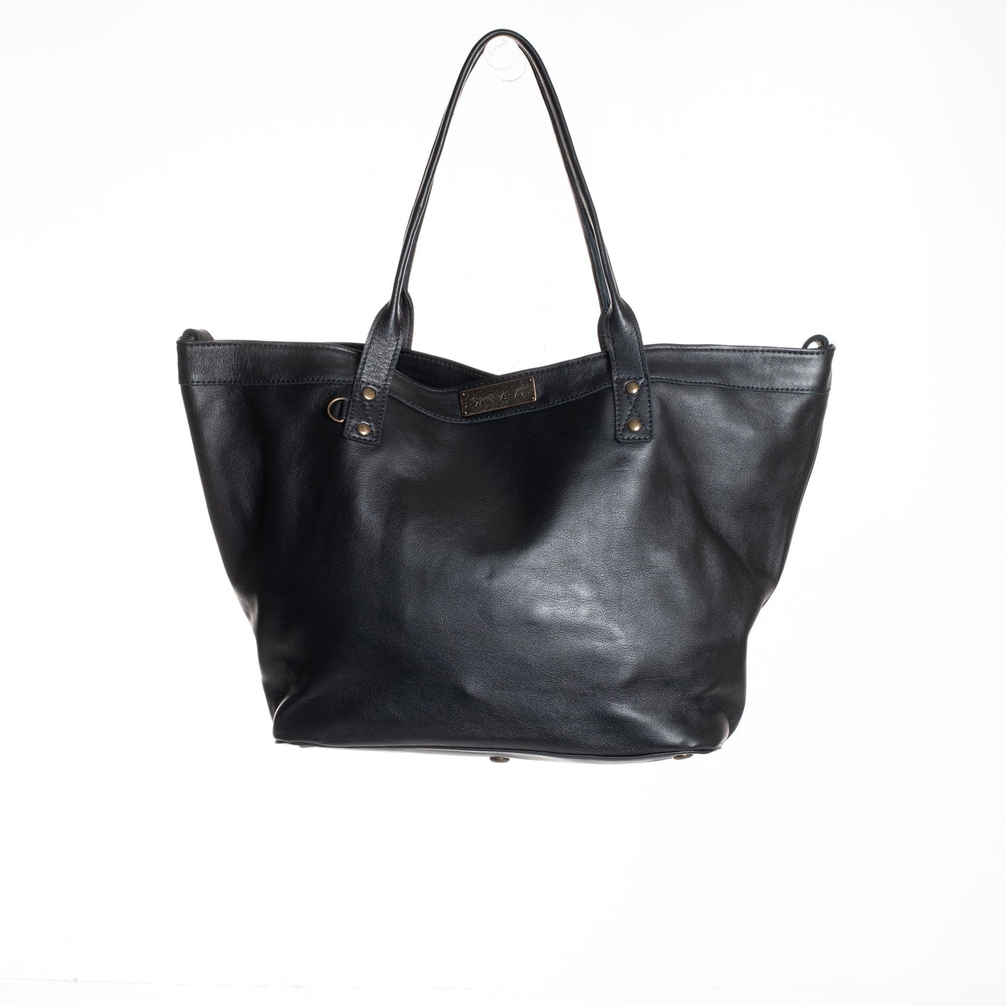 CONVERTIBLE TOTE - FULL LEATHER COLLECTION - BLACK