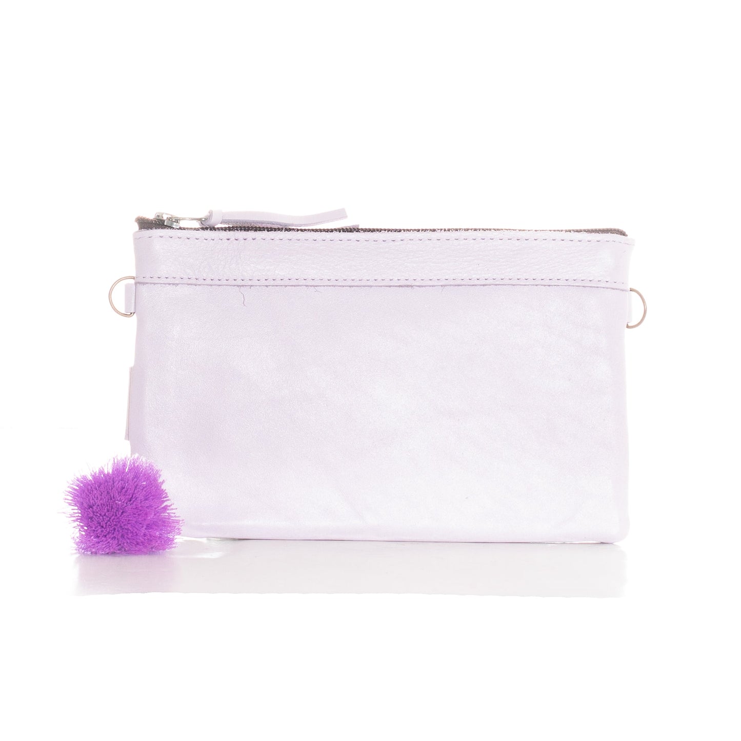 EVERYTHING CLUTCH WITH 3 D-RINGS - FULL LEATHER COLLECTION - LAVENDER
