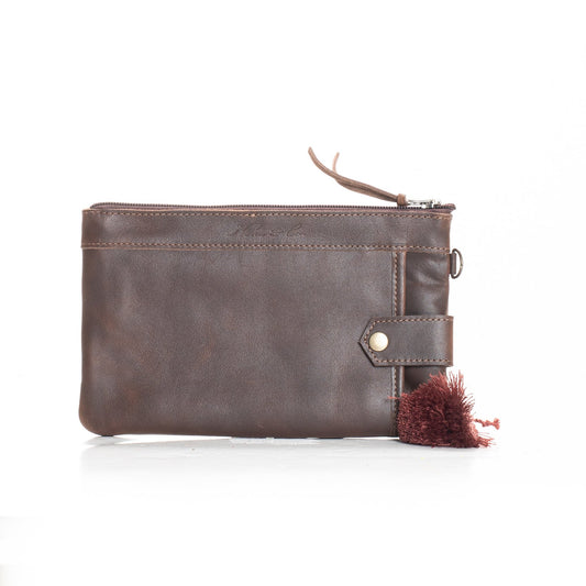EVERYTHING CLUTCH - FULL LEATHER COLLECTION - MOCHA LEATHER