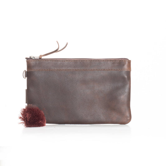 EVERYTHING CLUTCH - FULL LEATHER COLLECTION - MOCHA LEATHER