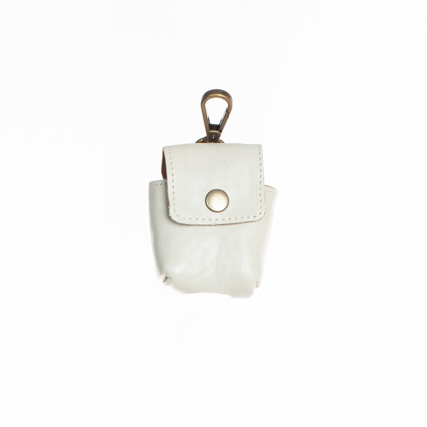HAND SANITIZER SNAP CASE - FULL LEATHER COLLECTION - BONE